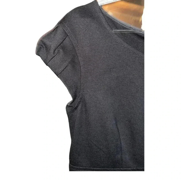 Theory Black Cap Sleeve Sheath Dress Size 12 - Picture 4 of 10